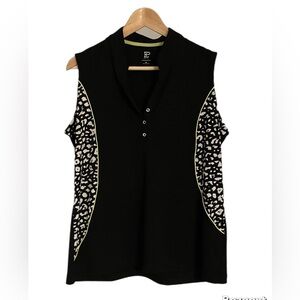 EP New York Sleeveless Golf Top with Leopard Side Panels